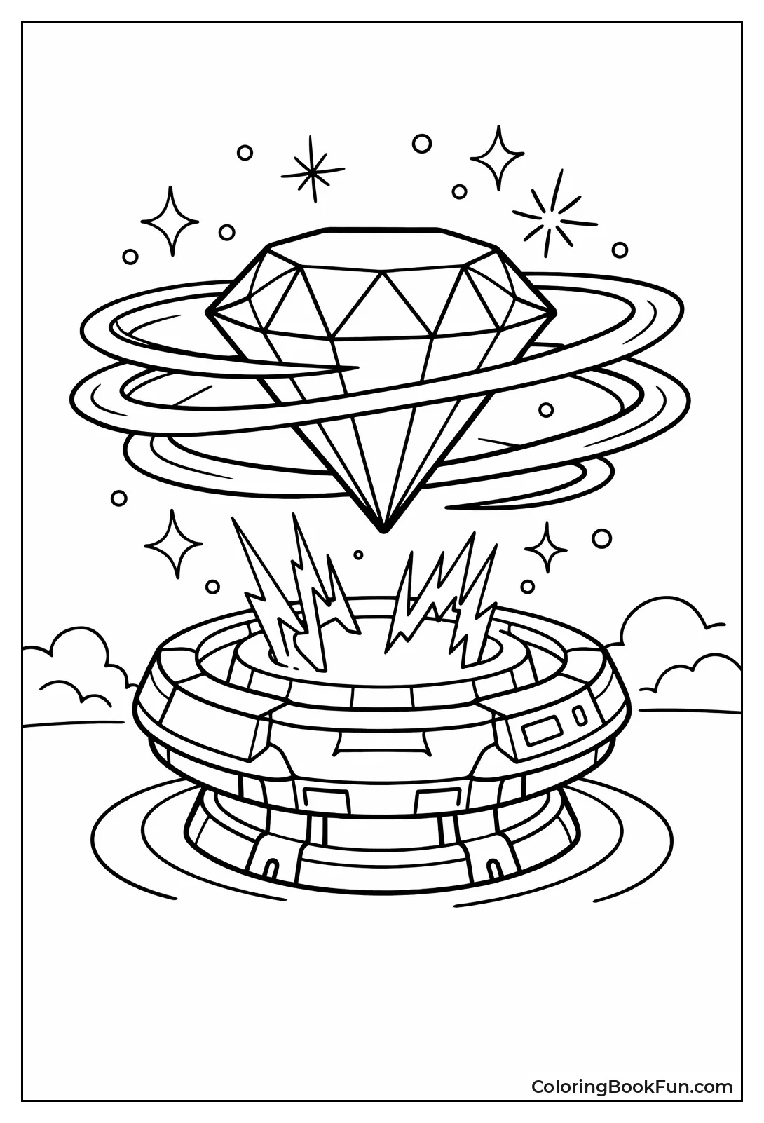 Floating Sci-Fi Crystal Diamond