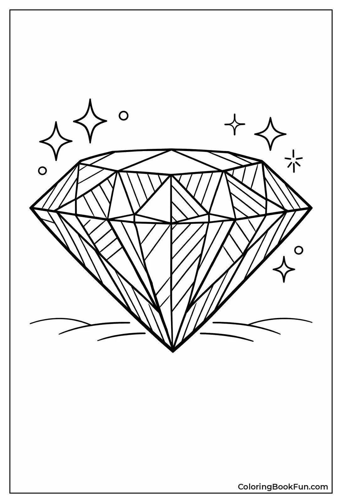 Striped Pattern Faceted Diamond