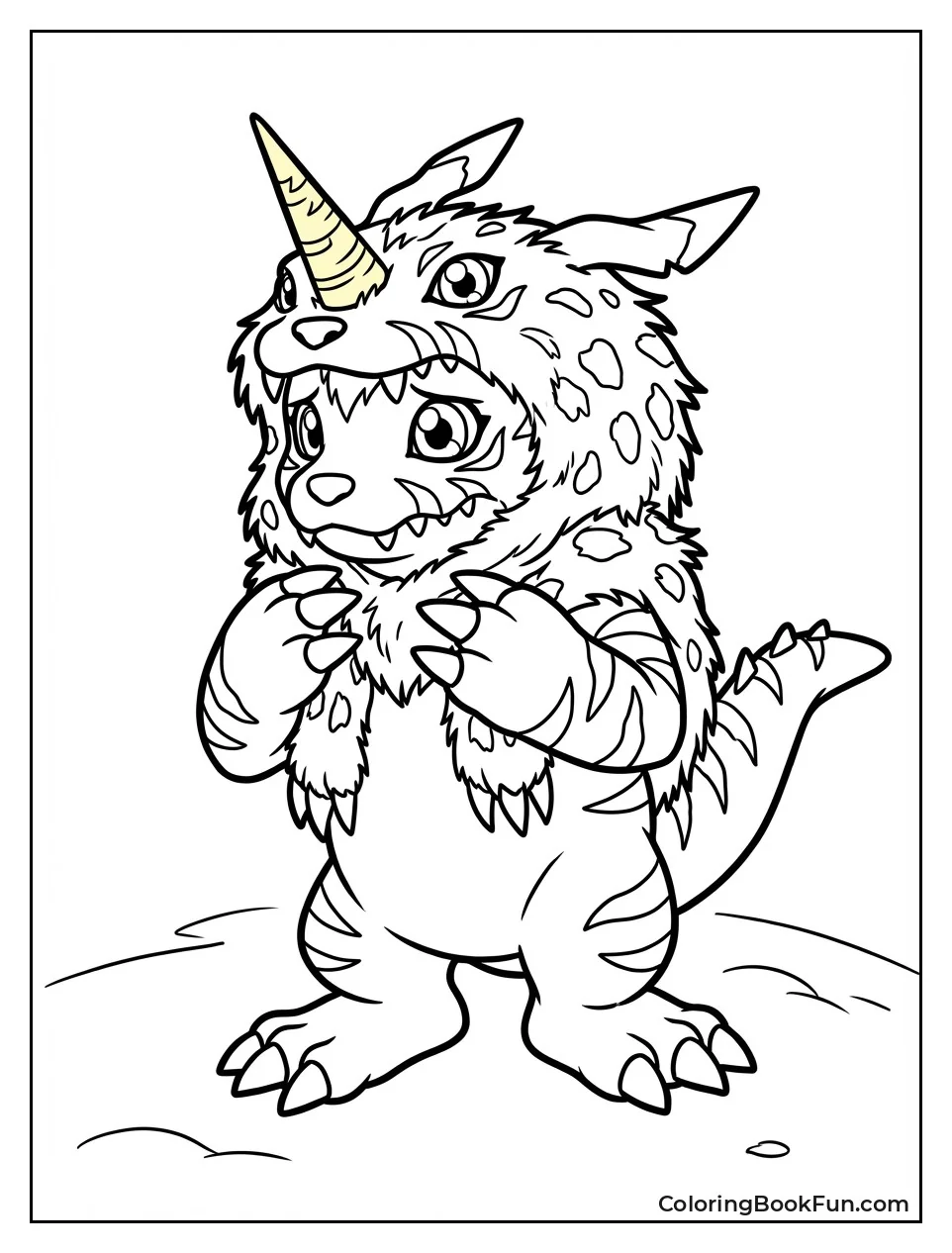 Gabumon Fixing Fur Coat