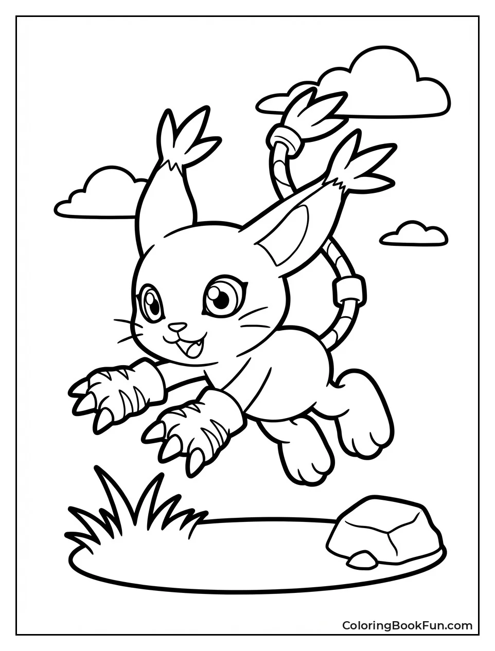 Gatomon Pouncing with Tail Ring