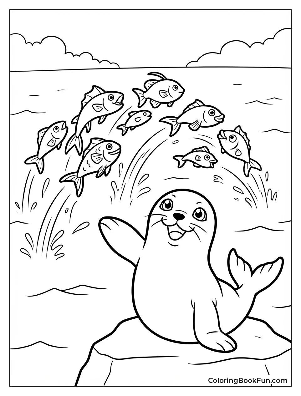 Gomamon Leading Jumping Fish