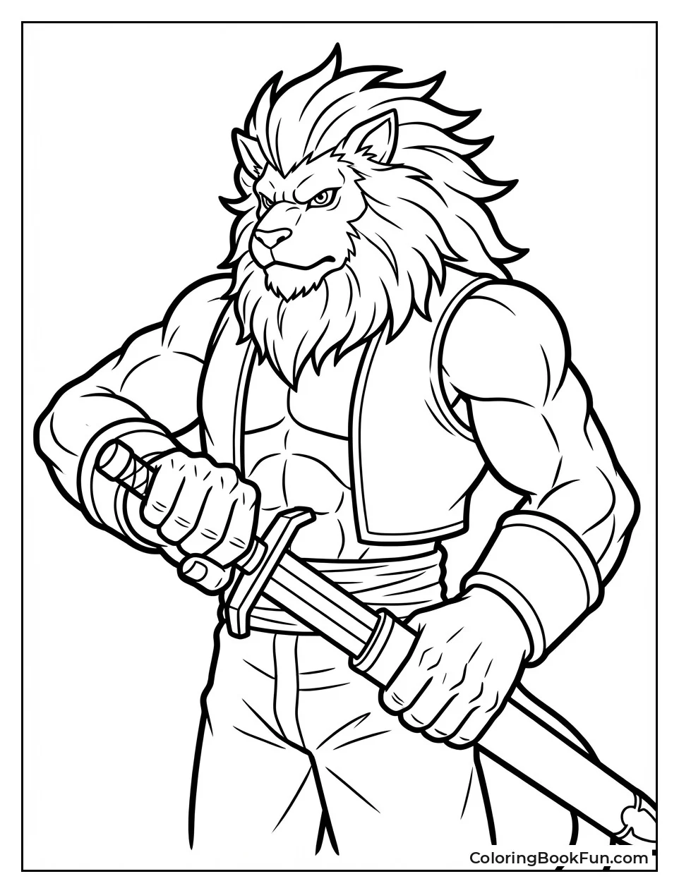 Leomon Drawing Brave Sword