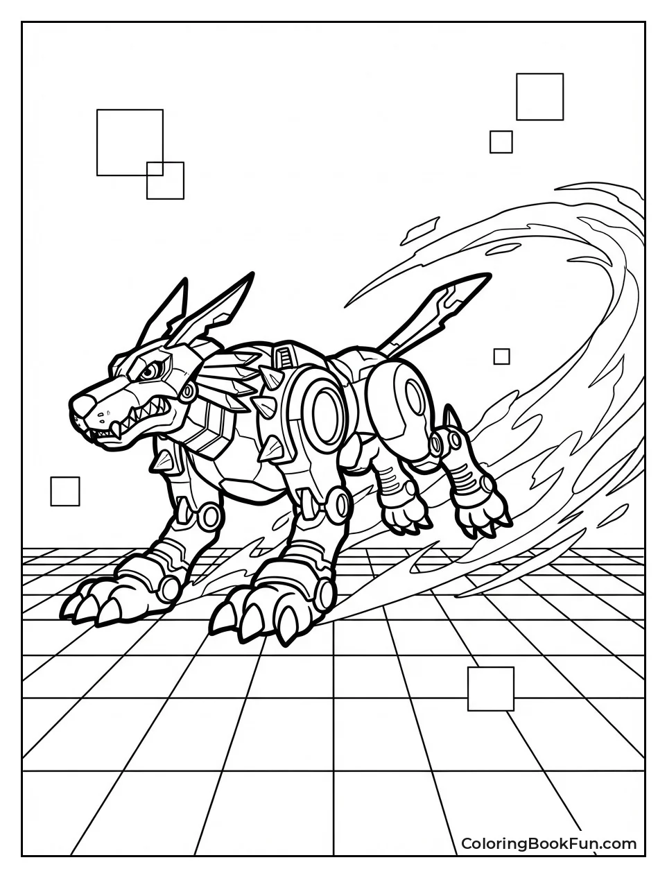 MetalGarurumon Sprinting with Trail