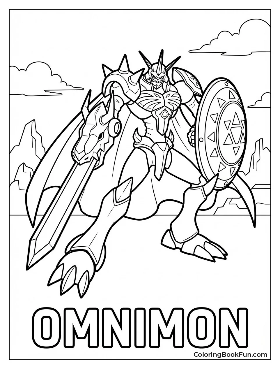 Omnimon Holding Sword Shield