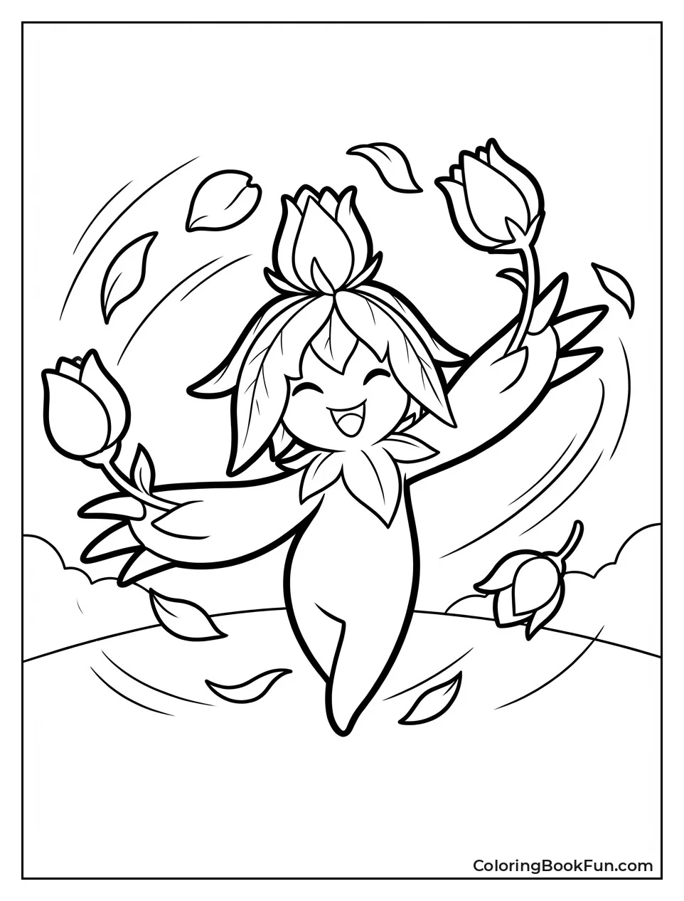 Palmon Twirling with Flowers