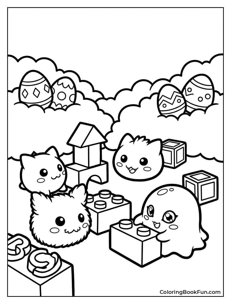 Baby Digimon Playing Blocks