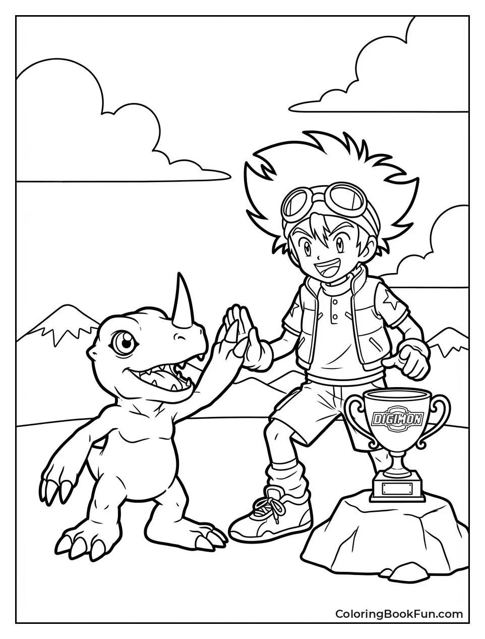 Tai High-Fiving Agumon