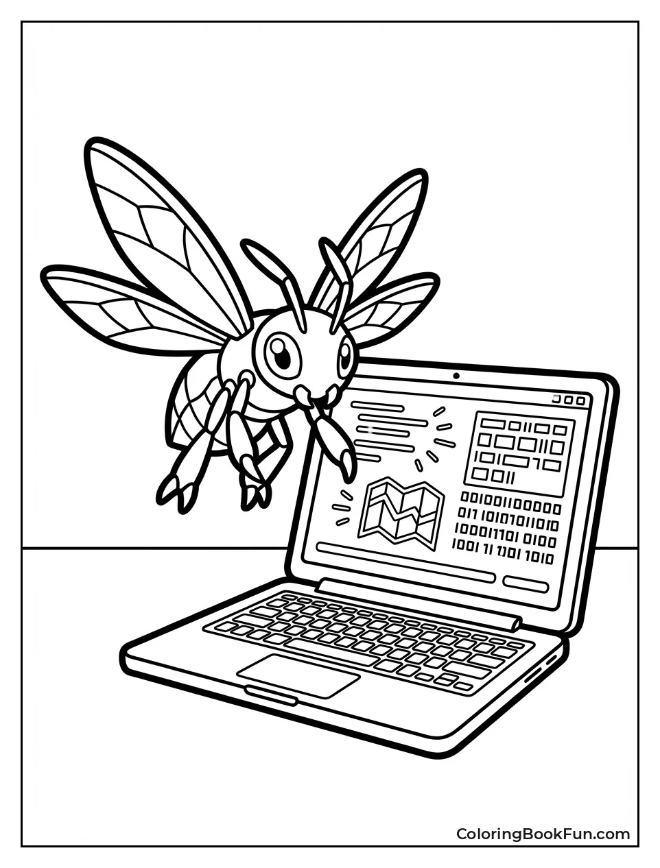 Tentomon near Glowing Laptop