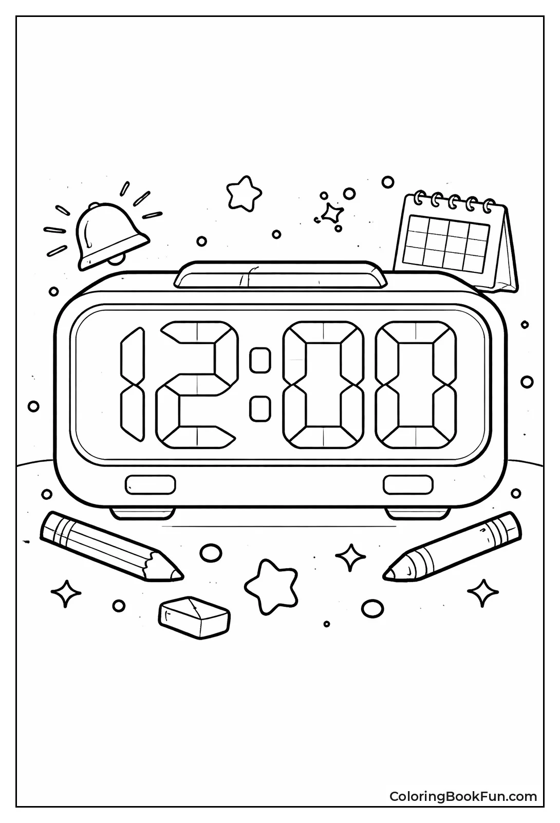 Pixelated Digital Clock Display