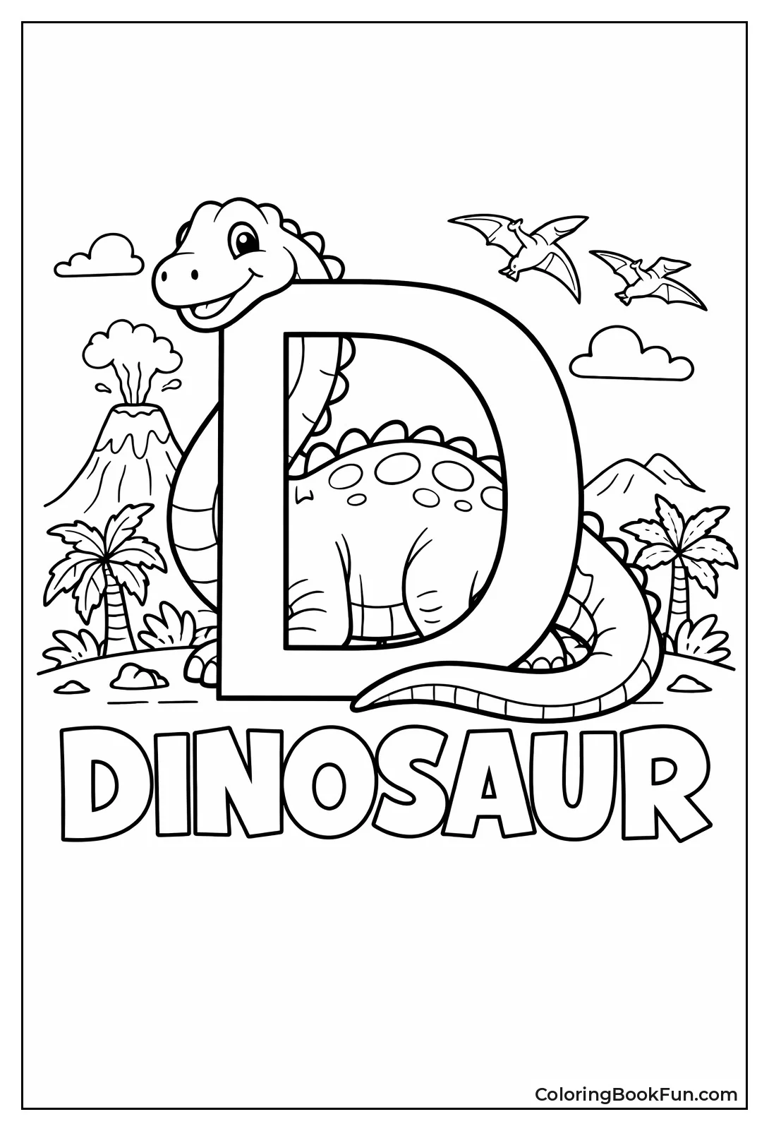 Dino Twists around Letter D