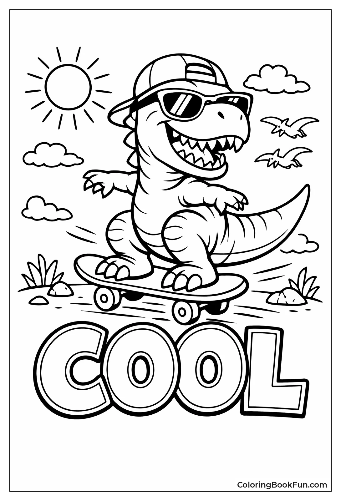 Dino Skates with Sunglasses