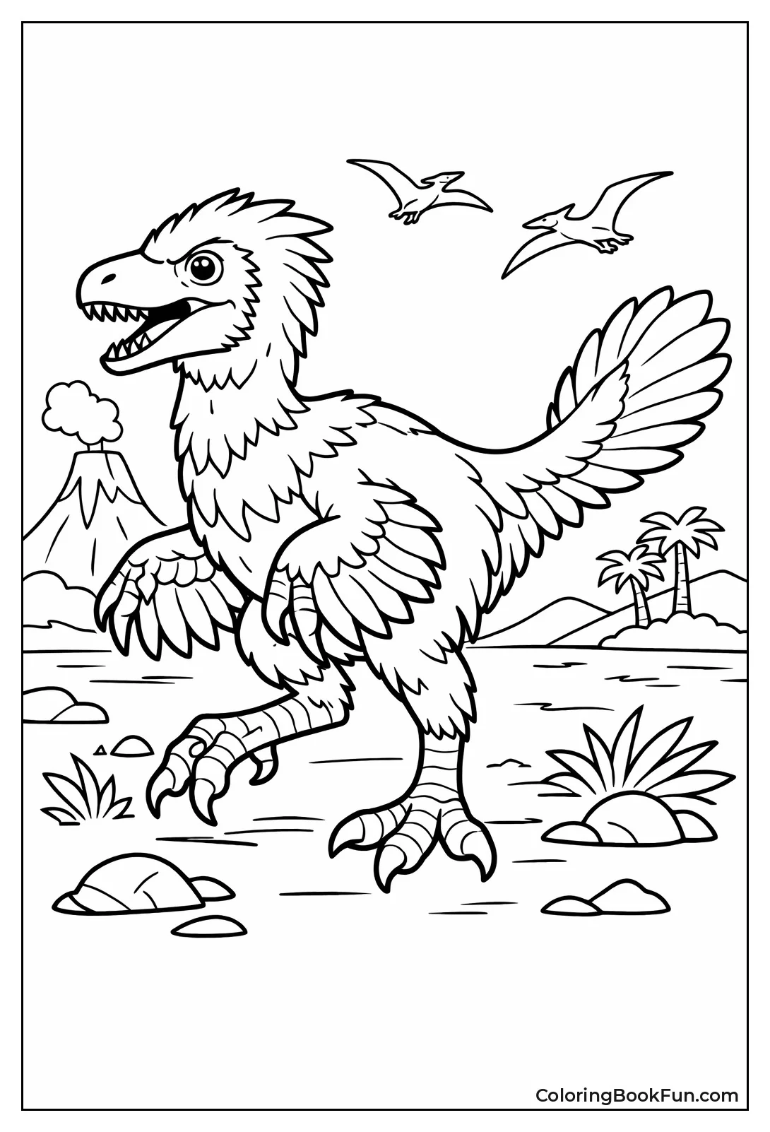 Feathered Theropod Like Bird