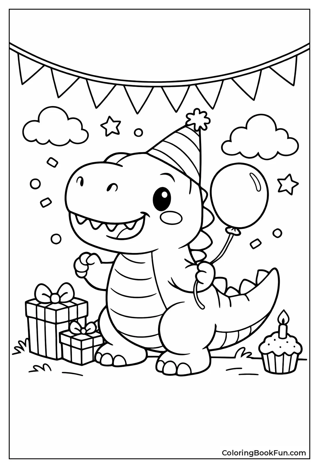 Kawaii Dino Party Hat