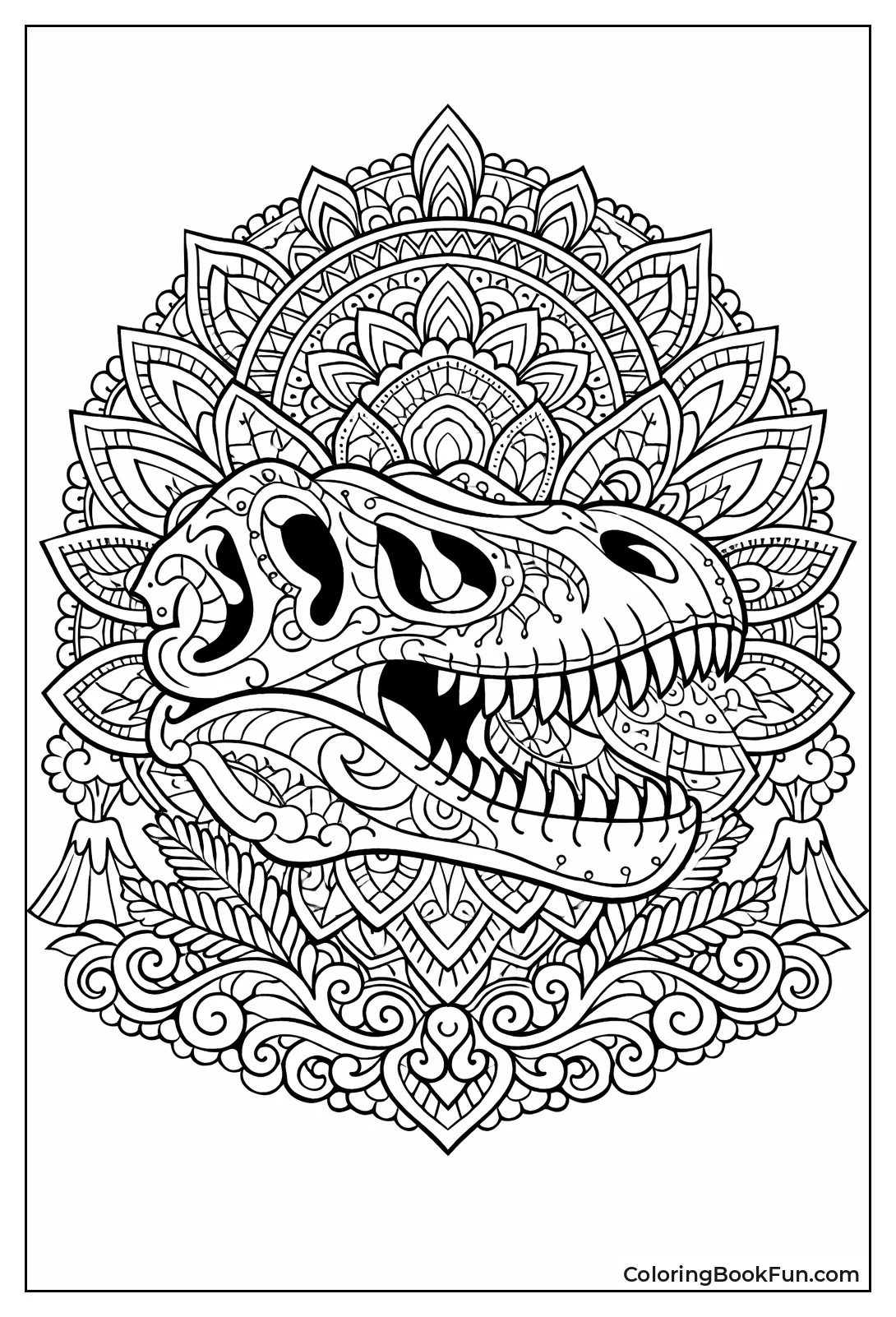 Mandala Dino Skull Design