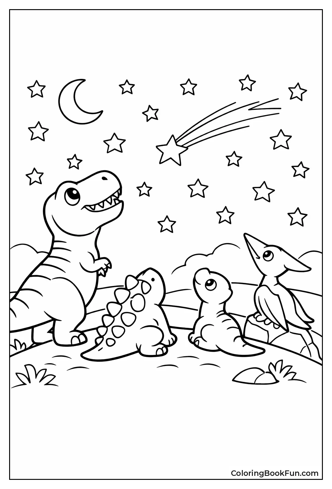 Dinosaurs Gaze at Meteor