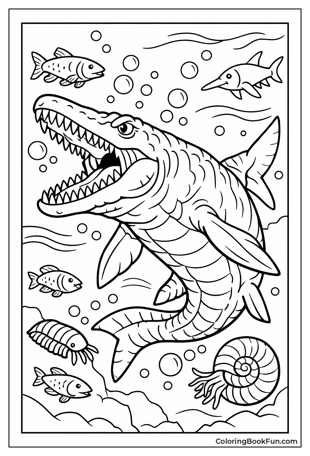 Mosasaurus Dives Deep Ocean