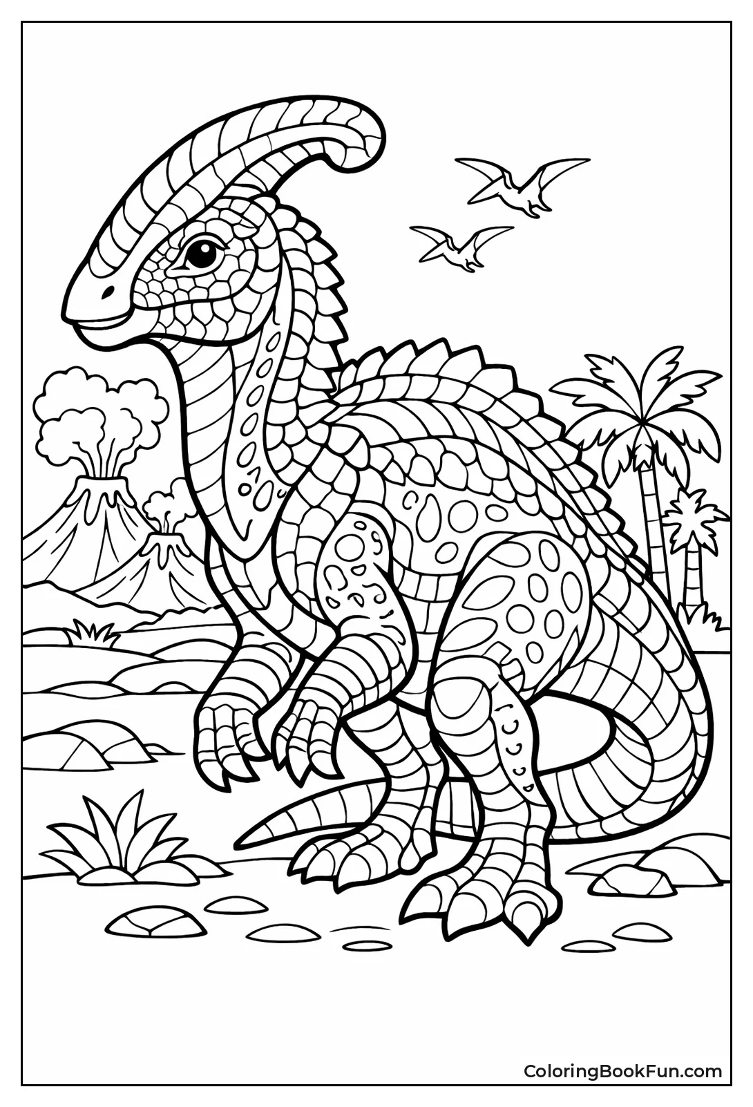 Patterned Parasaurolophus Crest Shines