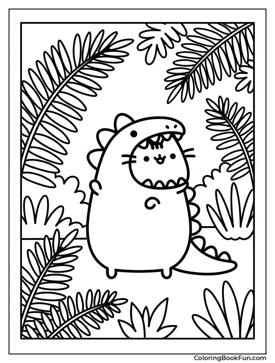 Dinosaur Pusheen Roaring