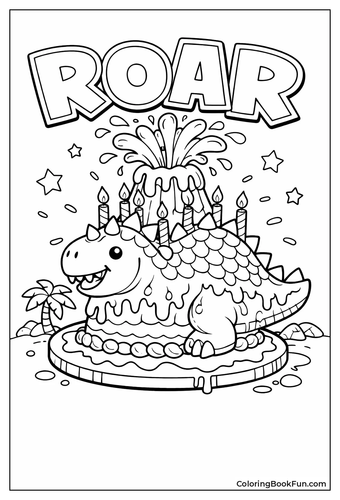 Dinosaur Cake with Lava