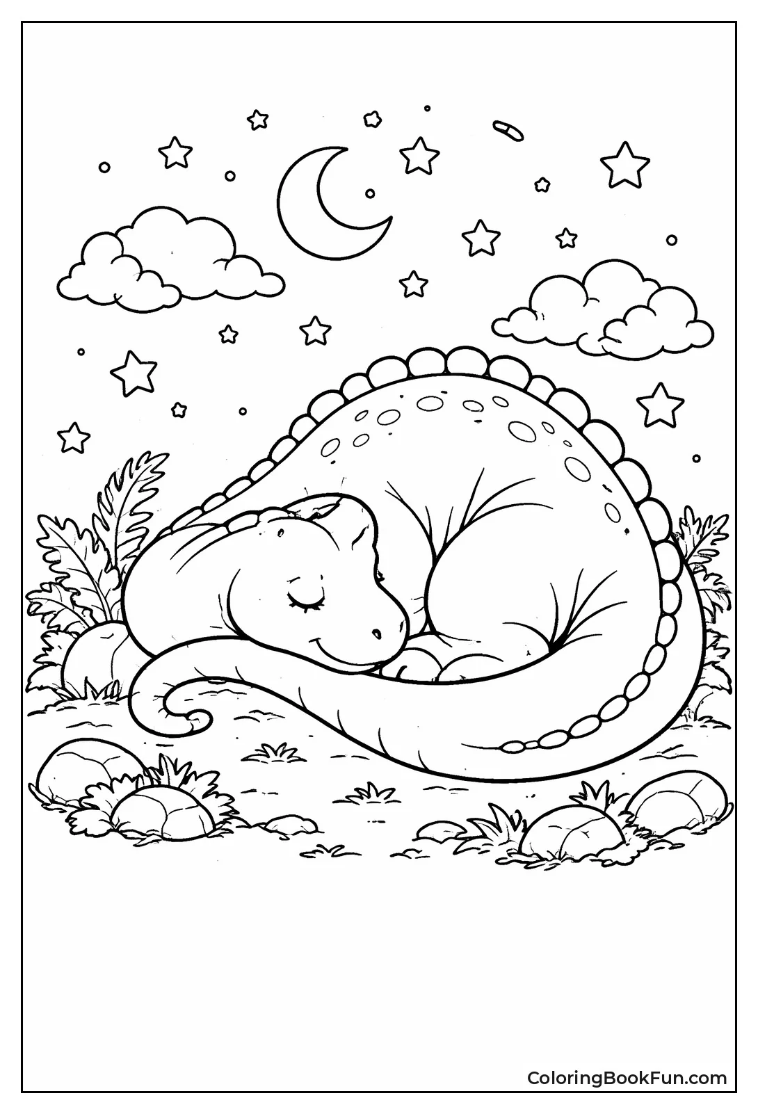 Brachiosaurus Sleeps under Stars