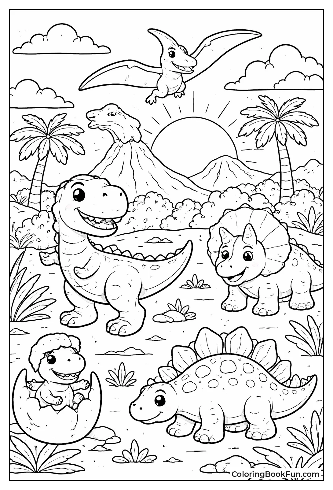 Dino Silhouettes at Sunset