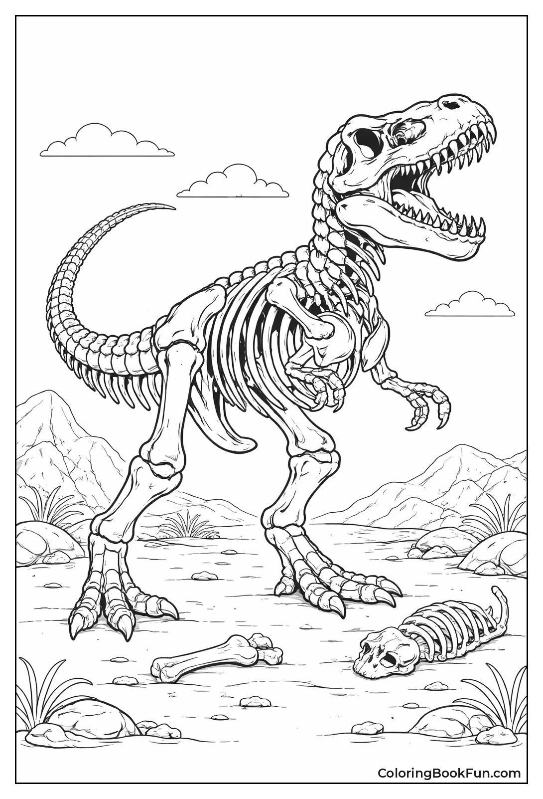 Roaring T-Rex Skeleton Poses