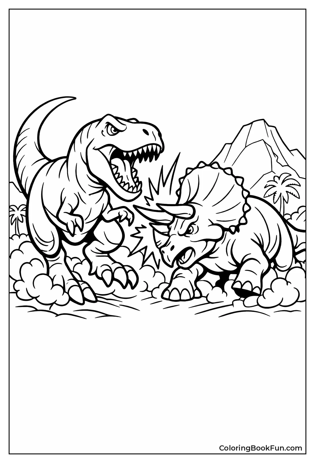 T-Rex Battles Triceratops