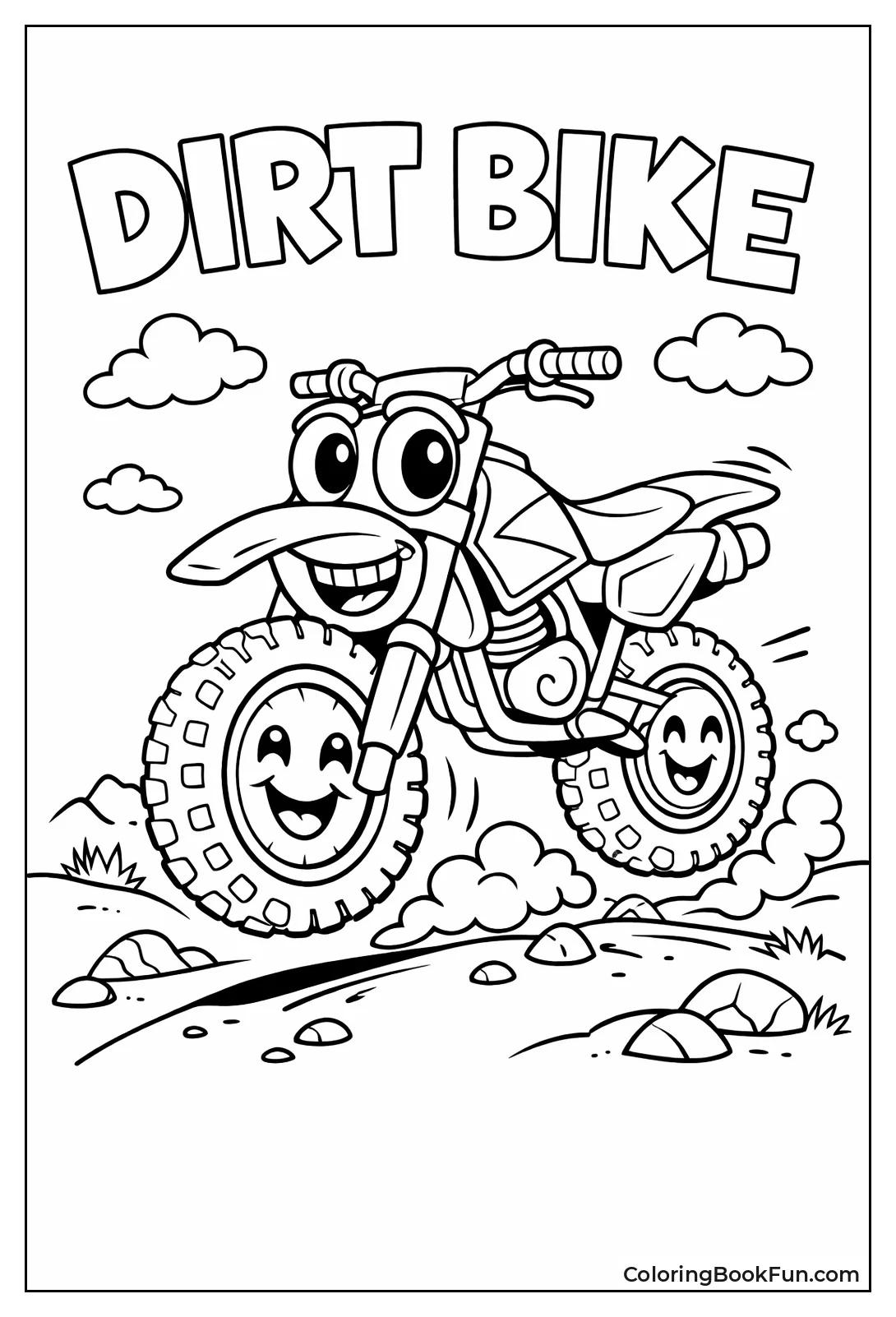 Cute Cartoon Smiling Bike