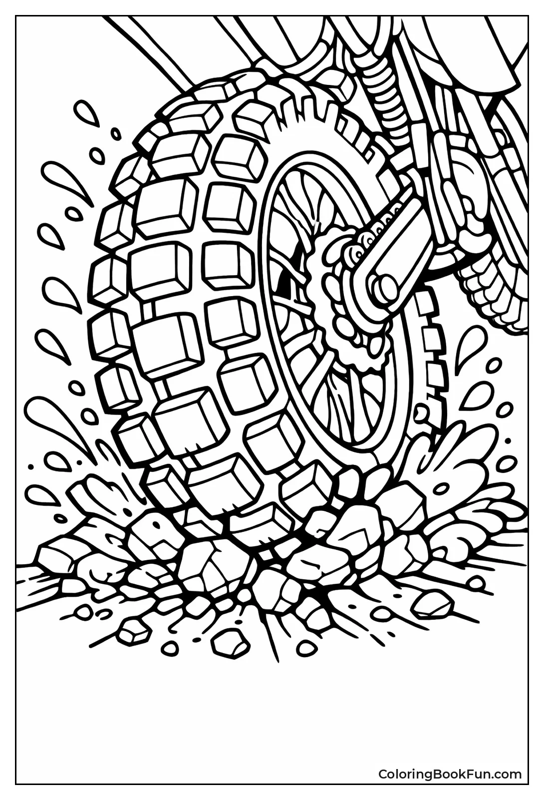 Knobby Tire on Rocks