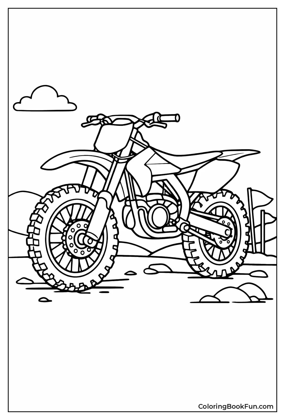 Racing Dirt Bike Side View