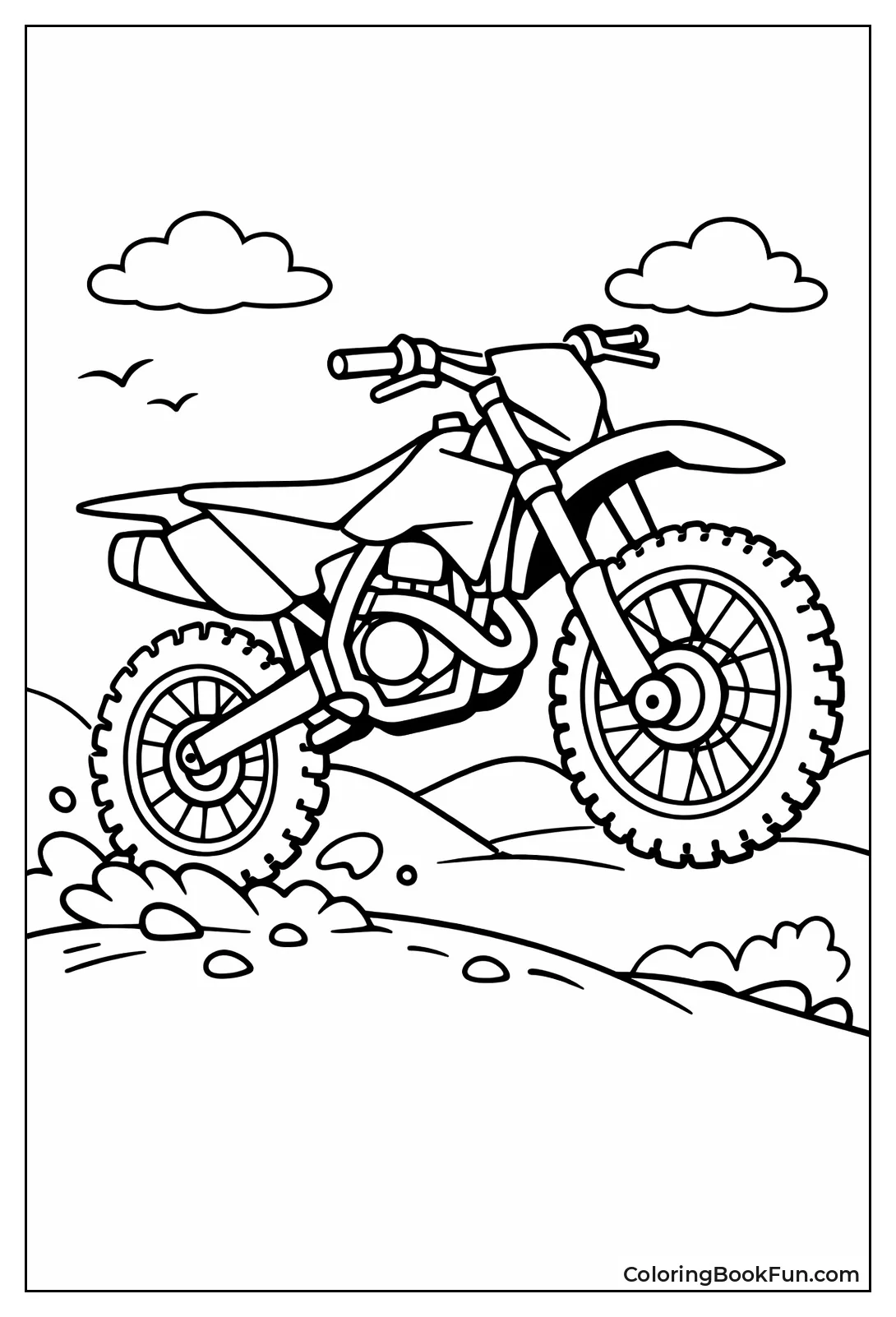 Simple Dirt Bike Outline
