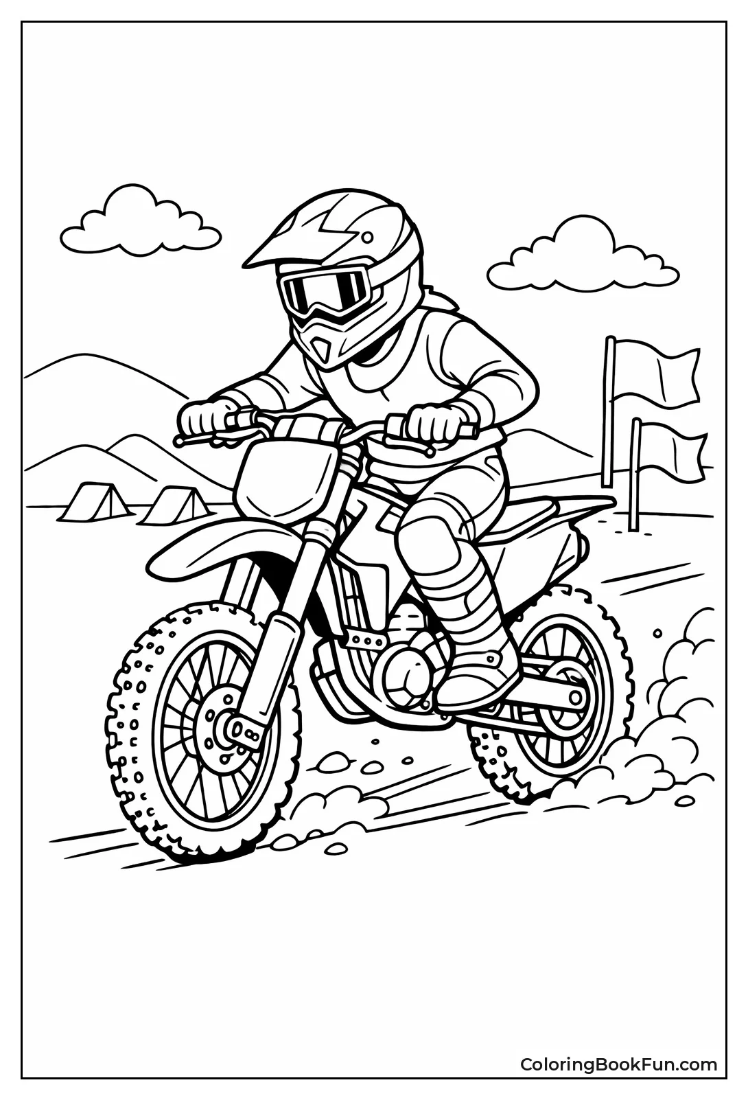 Helmeted Supercross Dirt Rider