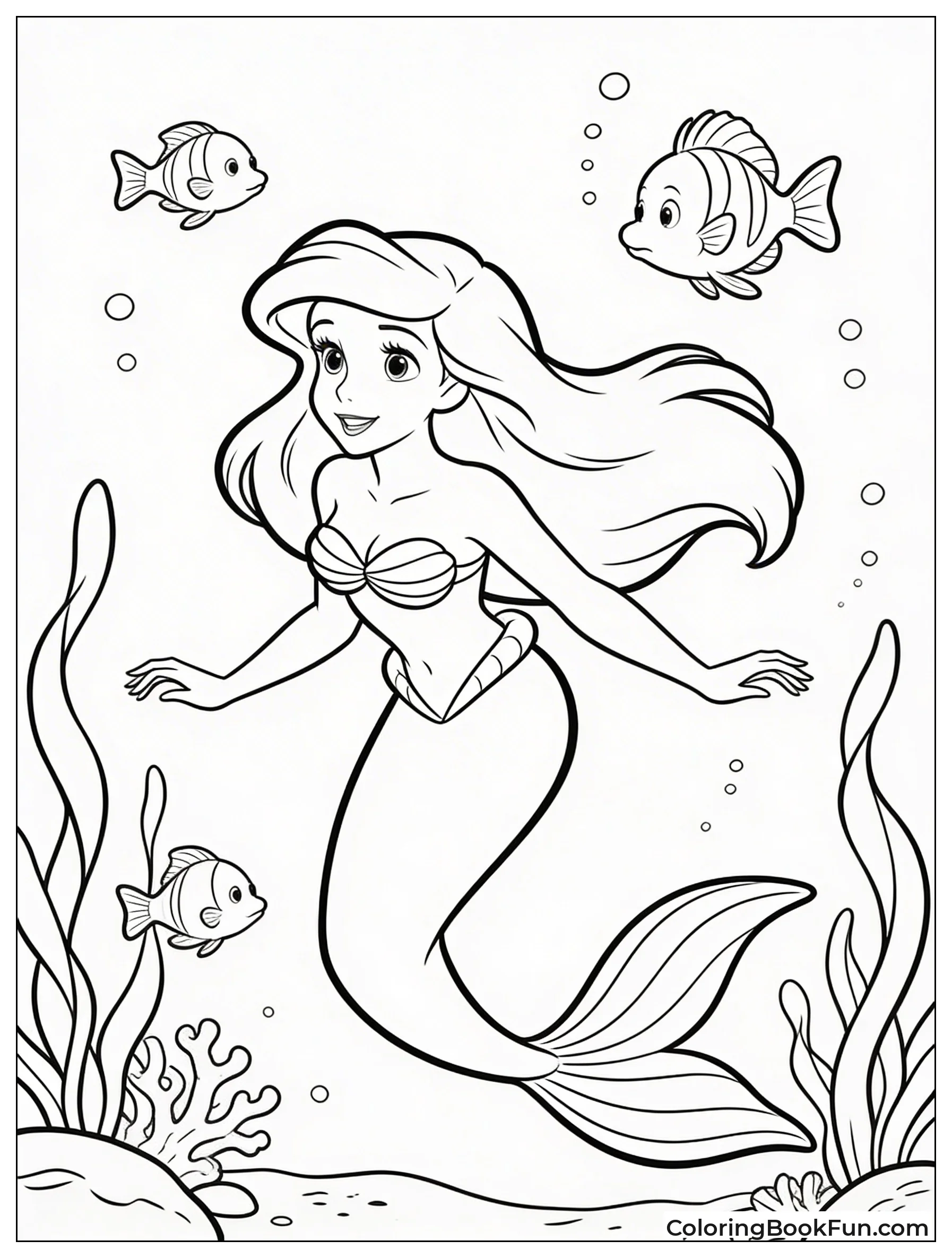 Disney Ariel Swims with Fish