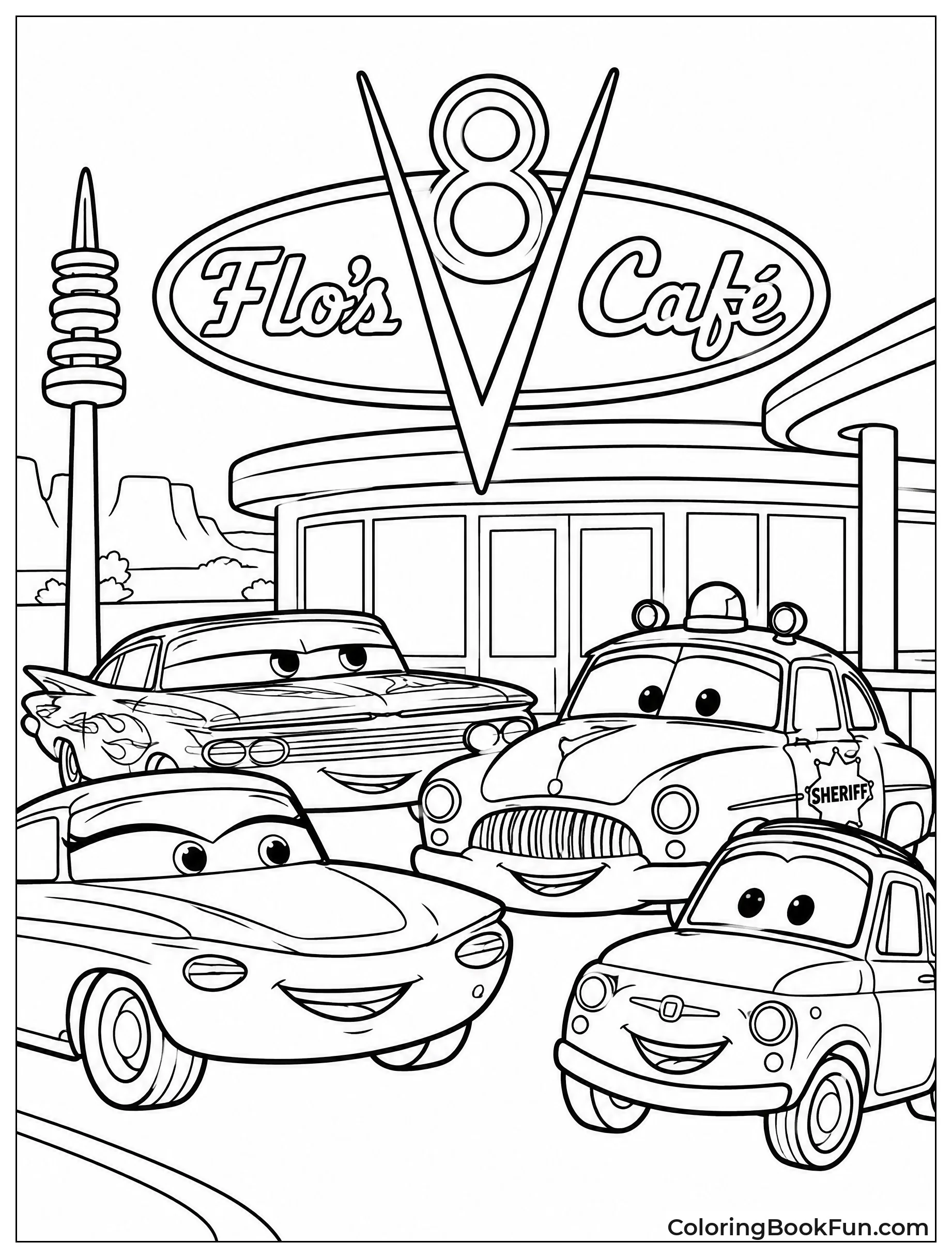 Friends Hanging Out at Flo's Café