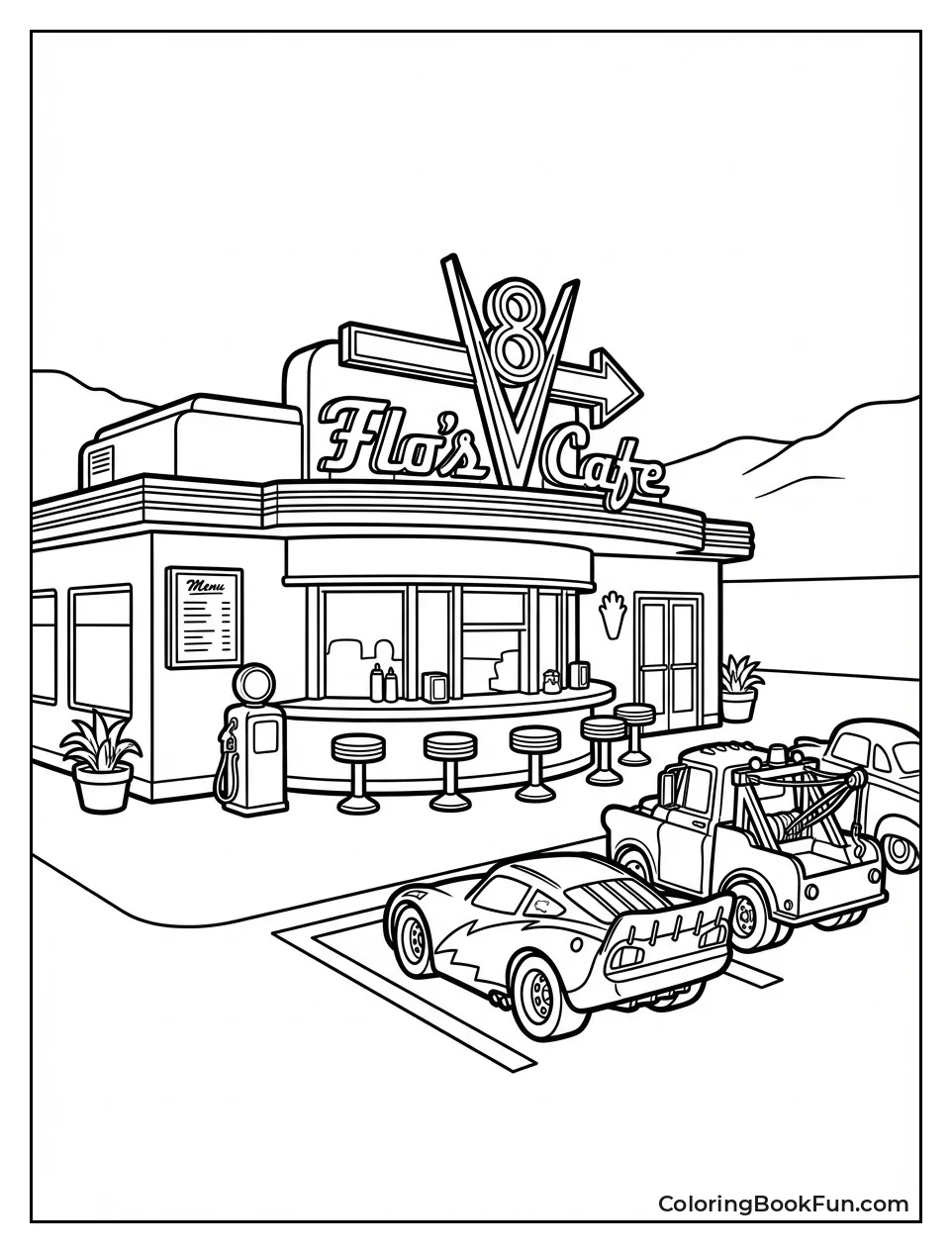 Flo's V8 Cafe Neon Lights