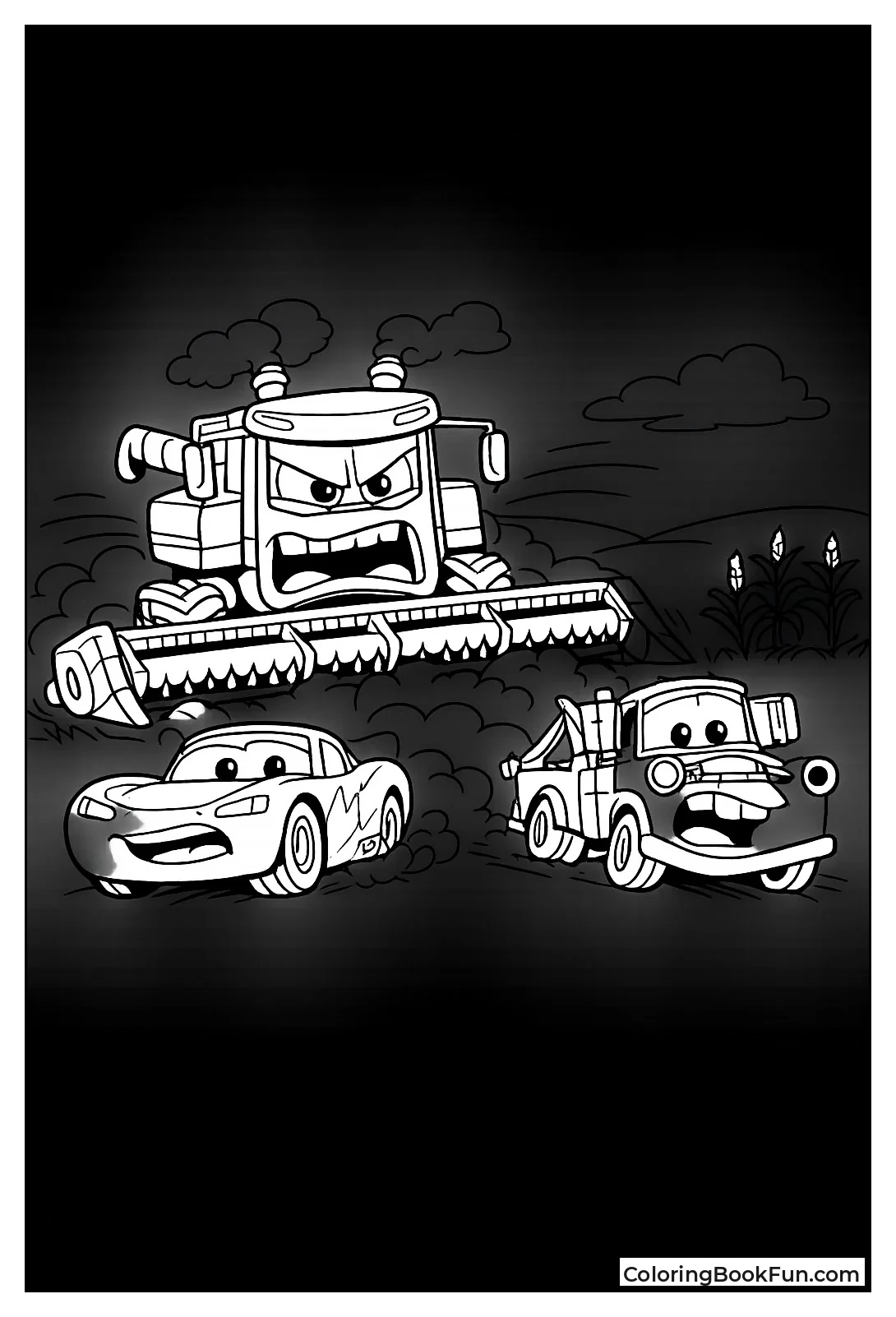 Frank Chases McQueen and Mater