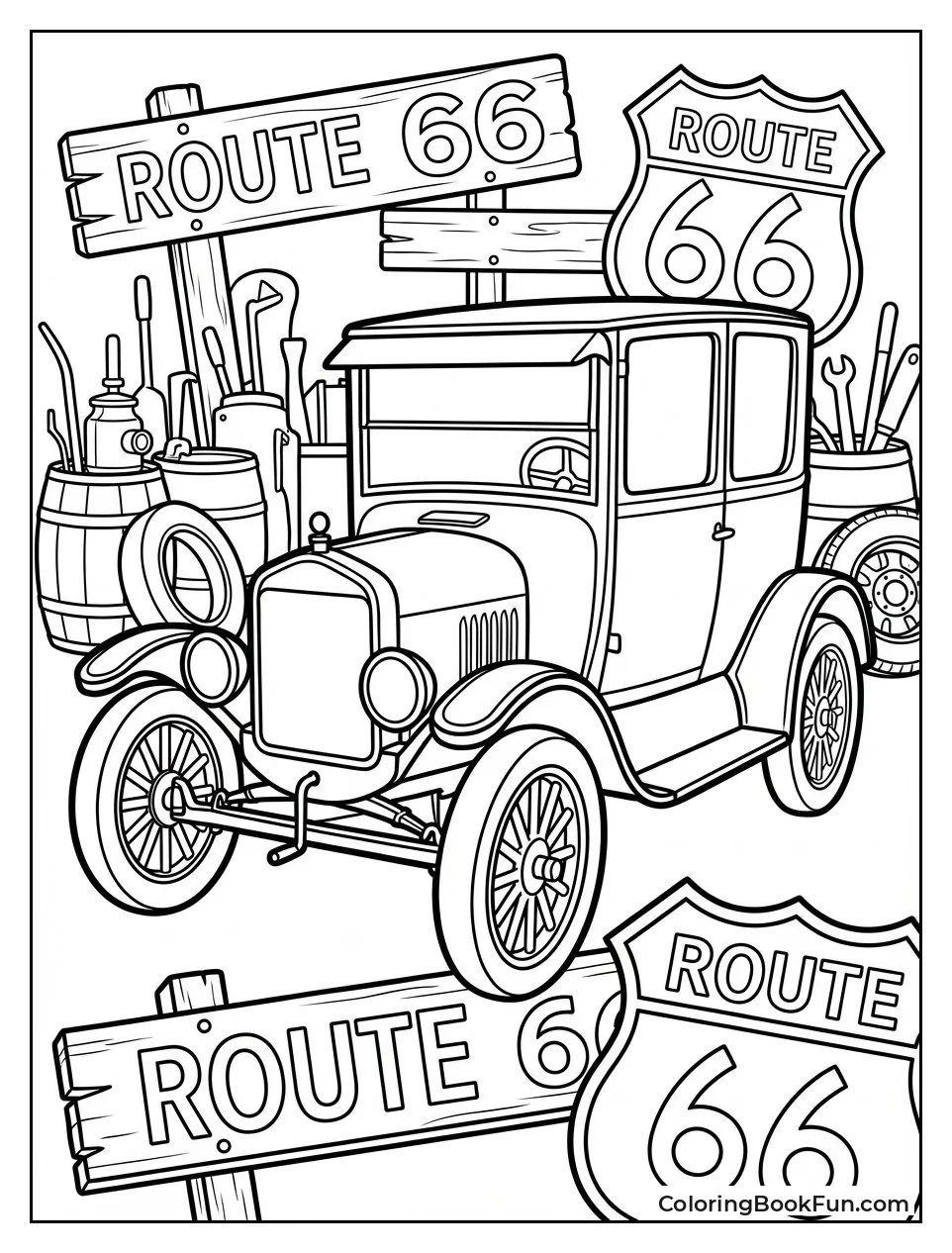 Lizzie in Antique Car Shop