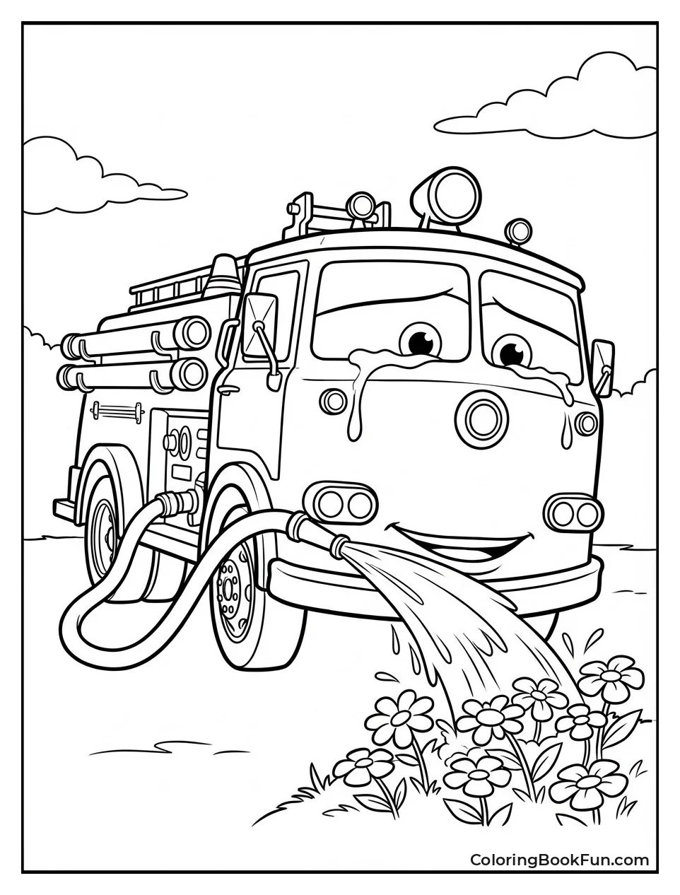 Red Gently Waters Pretty Flowers