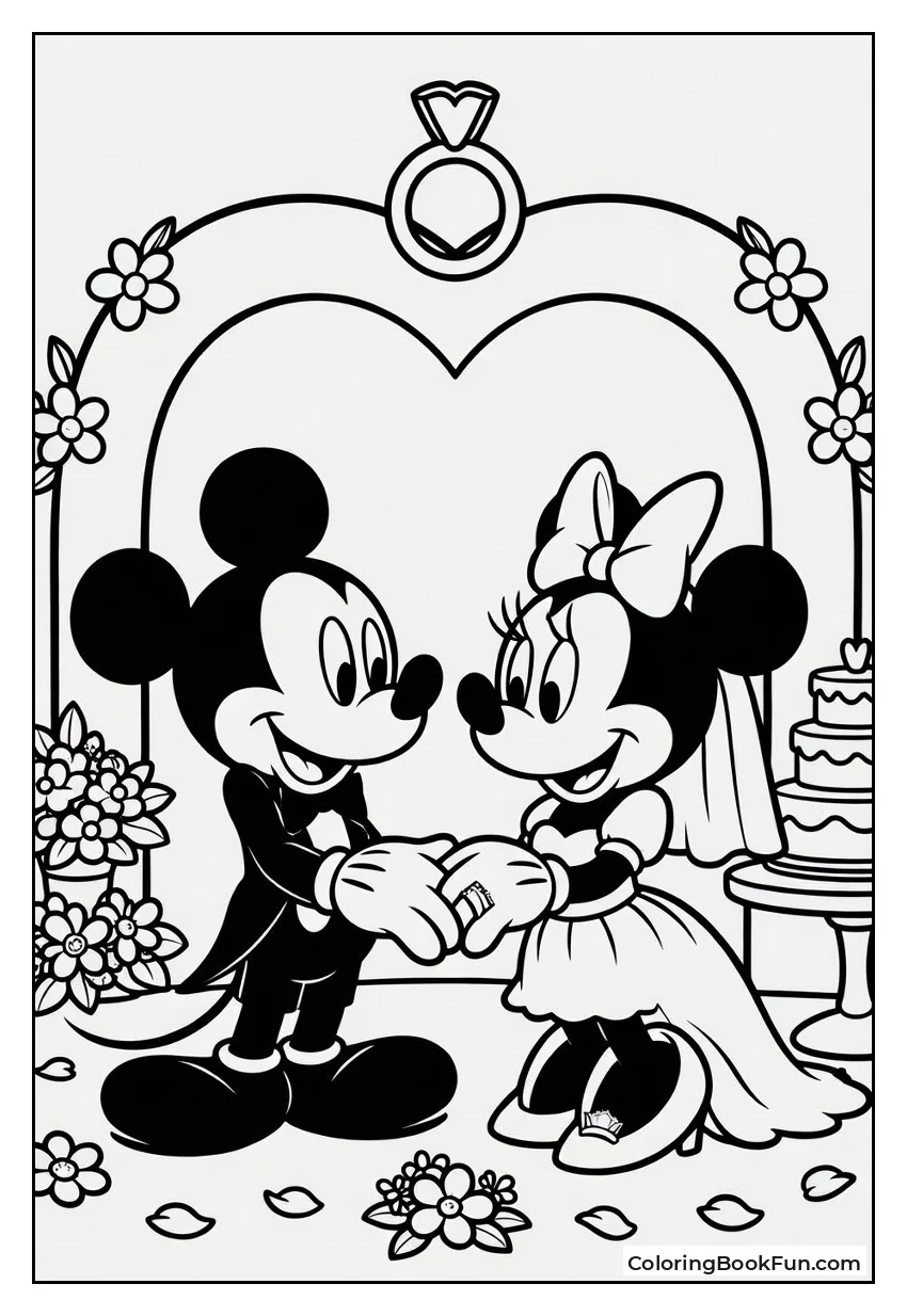 Mickey and Minnie Exchanging Vows