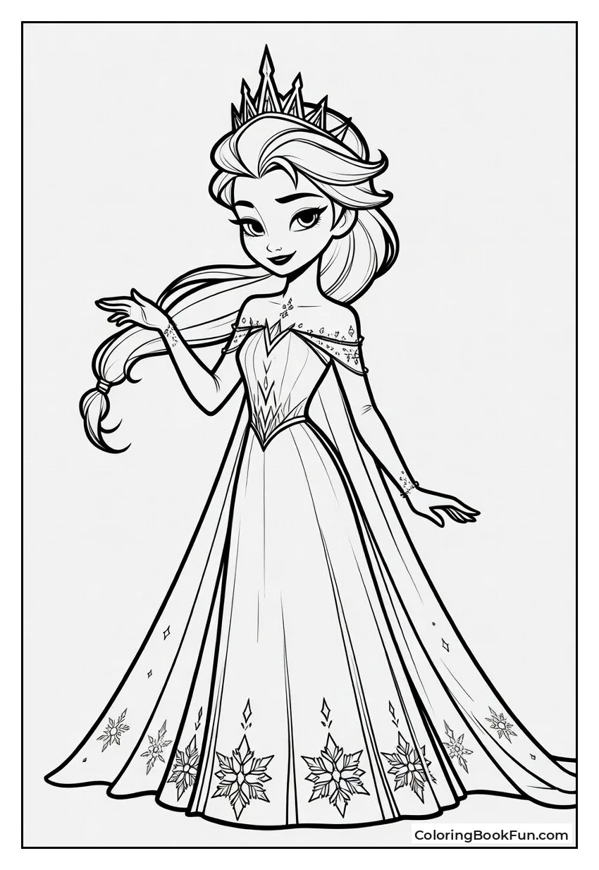 Elsa Wears Signature Snow Dress