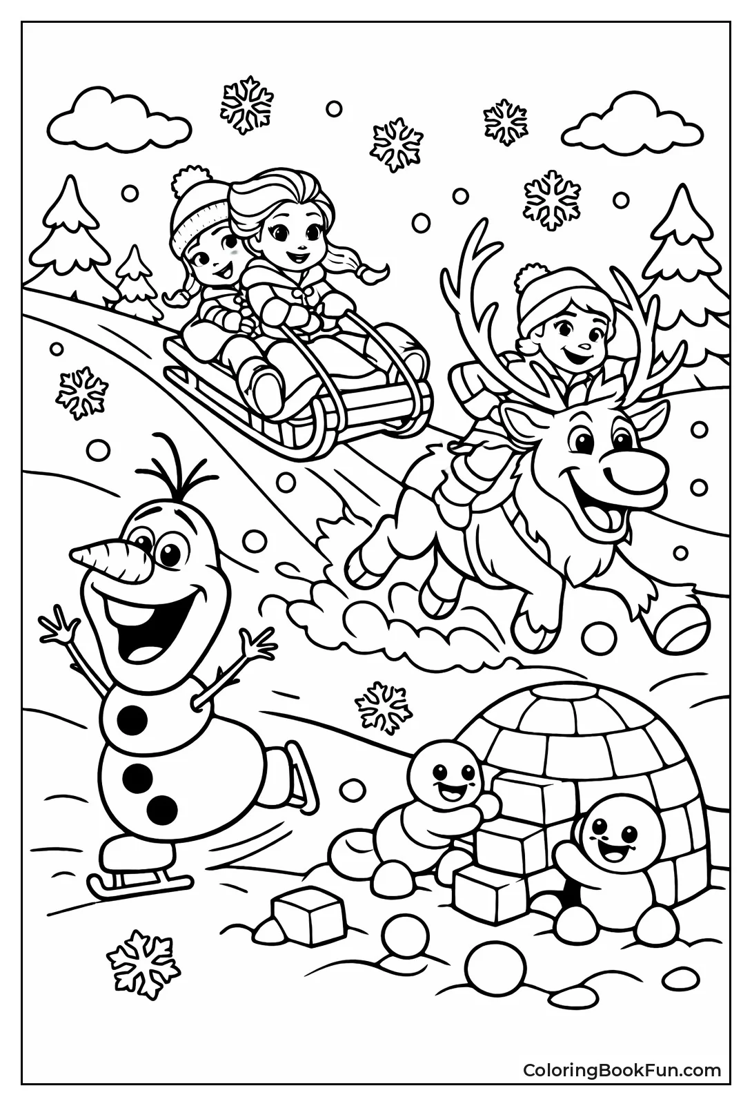 Olaf Plays in Snowy Wonderland