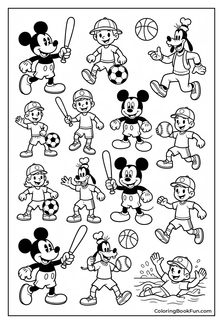 Mickey Kicks Soccer Ball