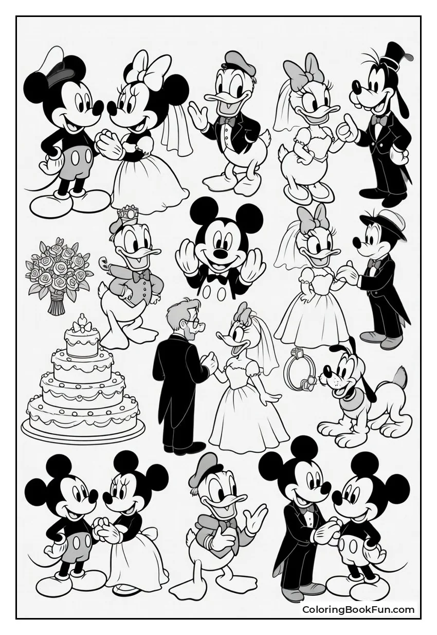 Disney Friends Share Wedding Cake
