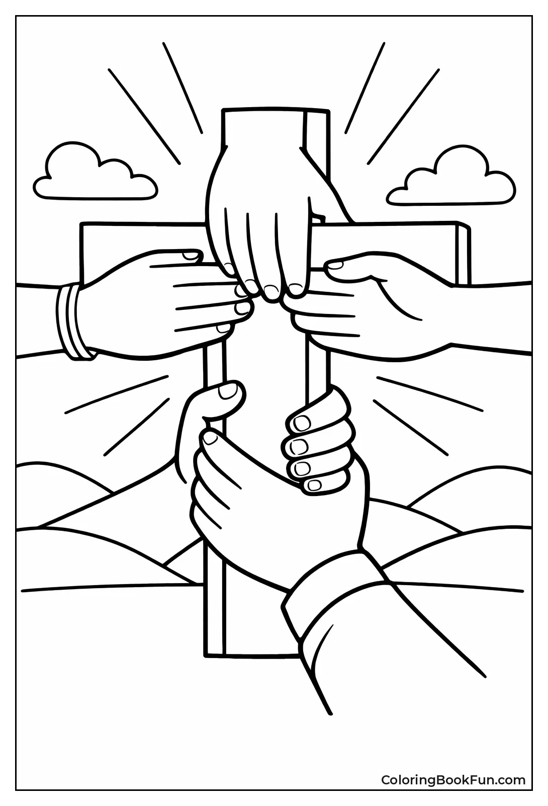 Hands Join to Form Cross