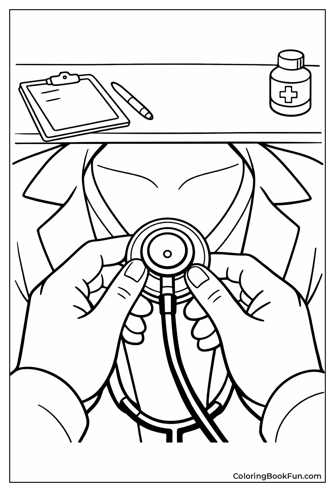 Holding Stethoscope to Chest