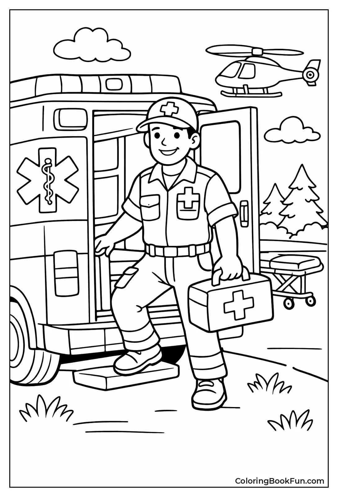 Paramedic Exiting Ambulance