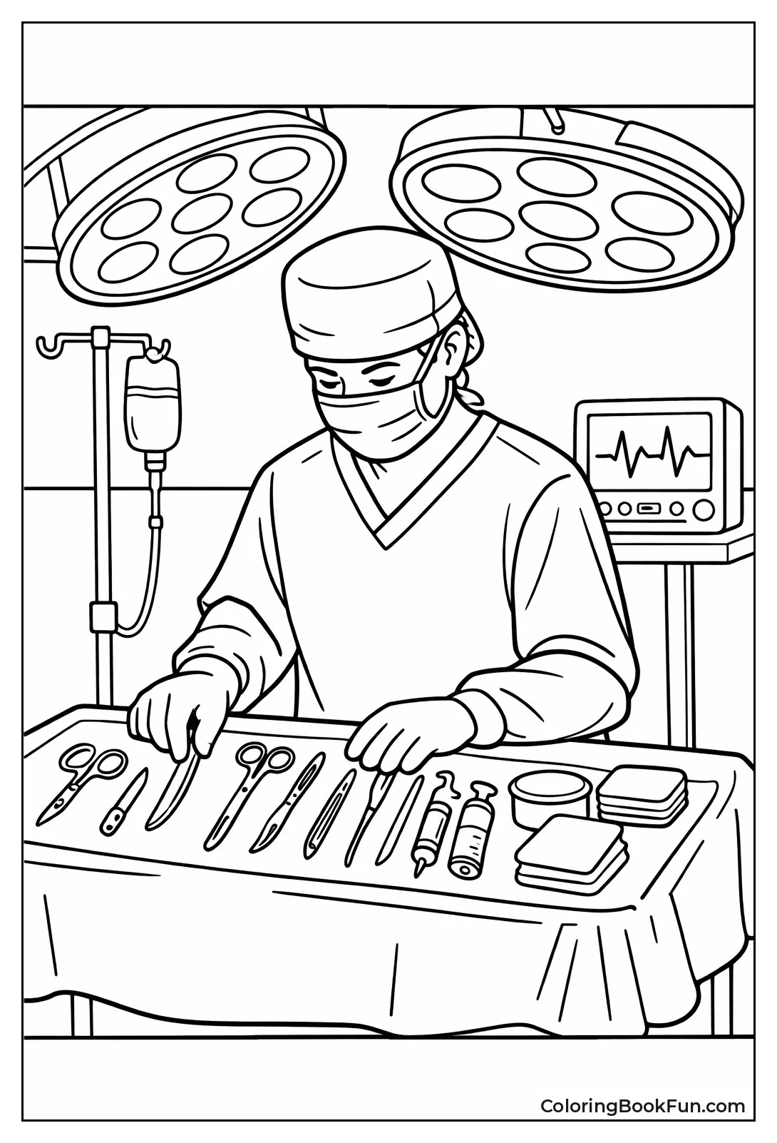 Surgeon Preparing Tools