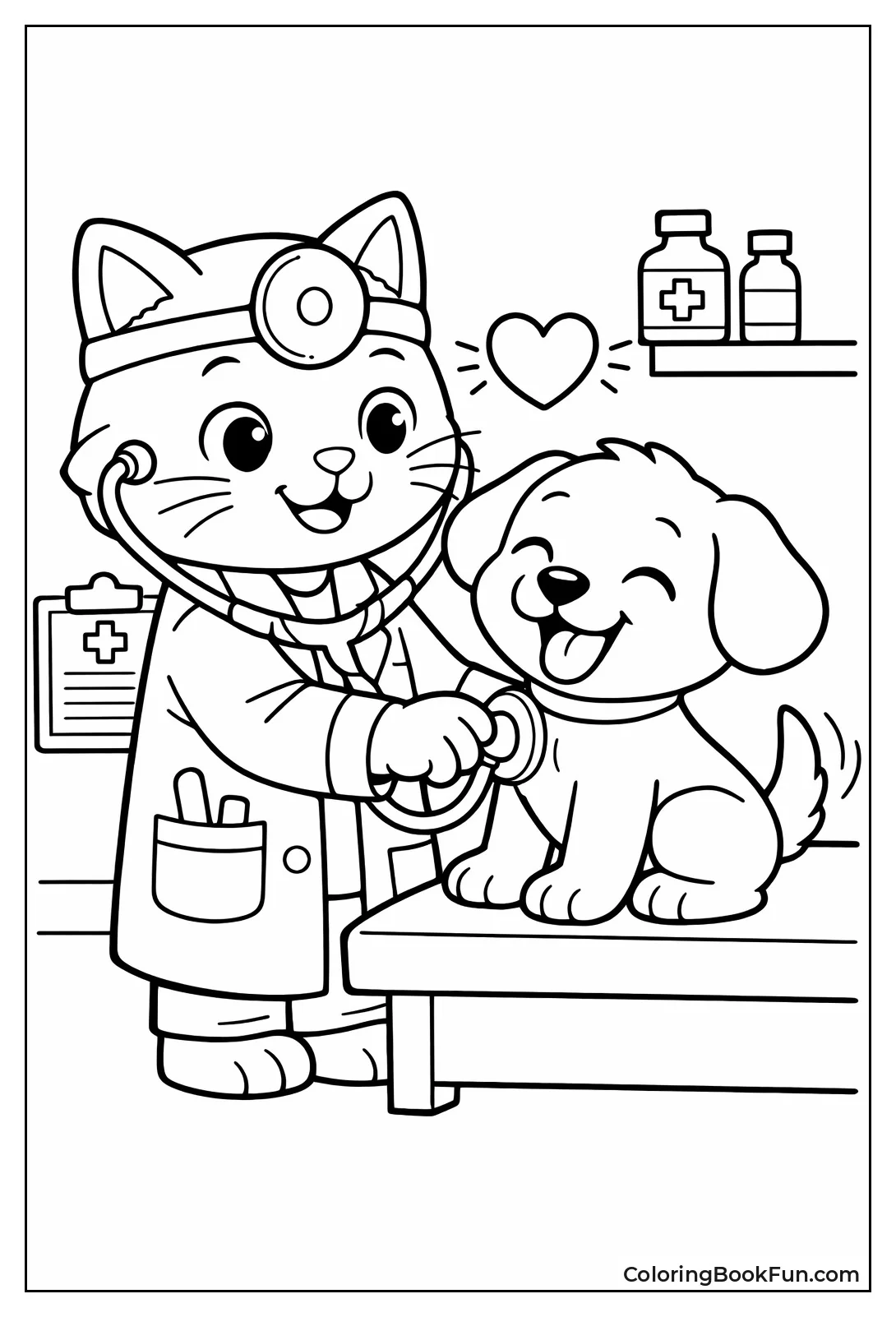 Vet Checking Puppy Heartbeat