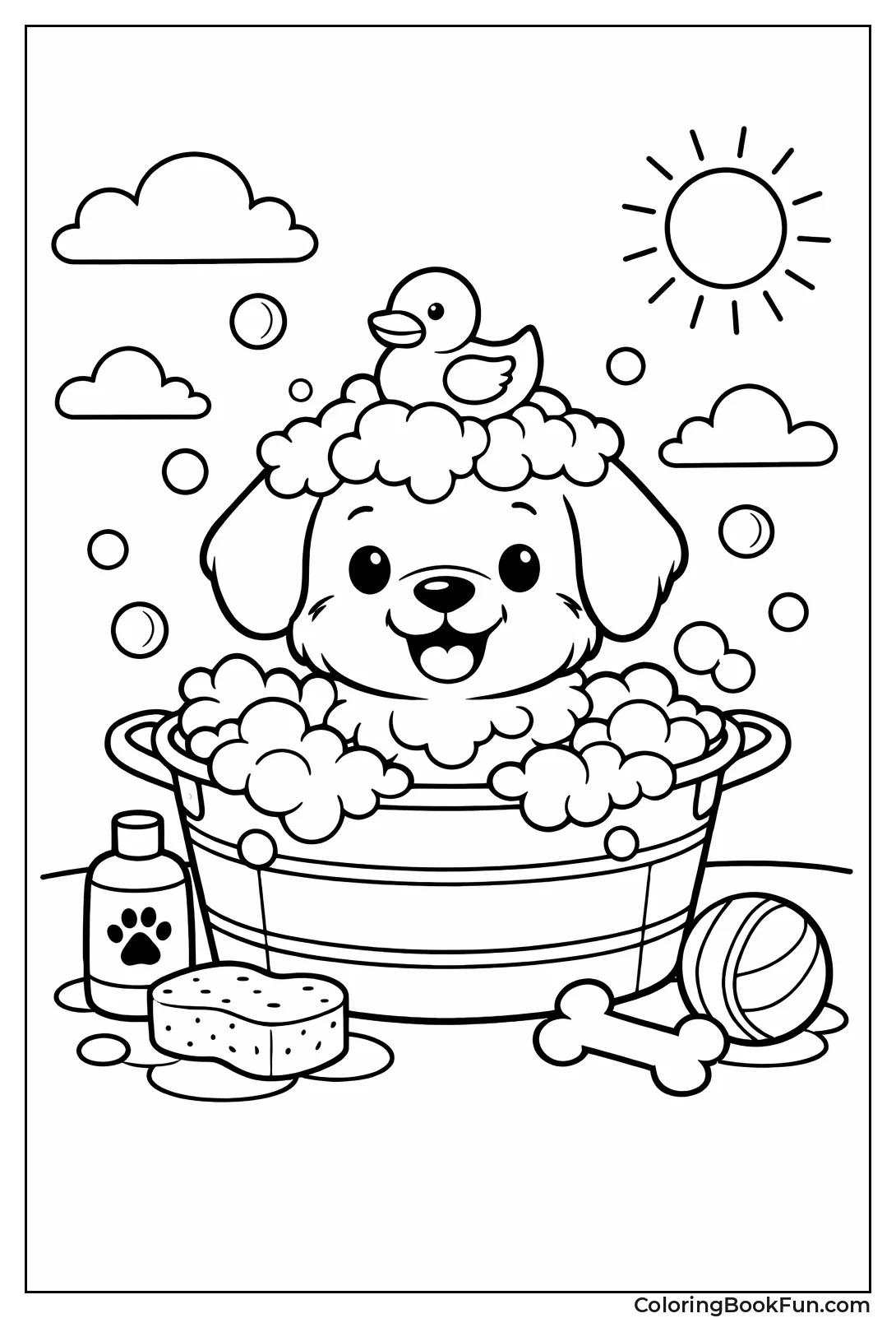 Bubbly Dog Bath Time