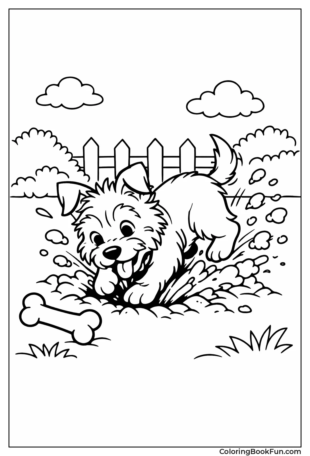 Terrier Digs for Bone